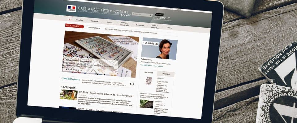 Mise en situation du site du ministère de la culture et de la communication par Laurent Olivares Consultant Internet à Nantes